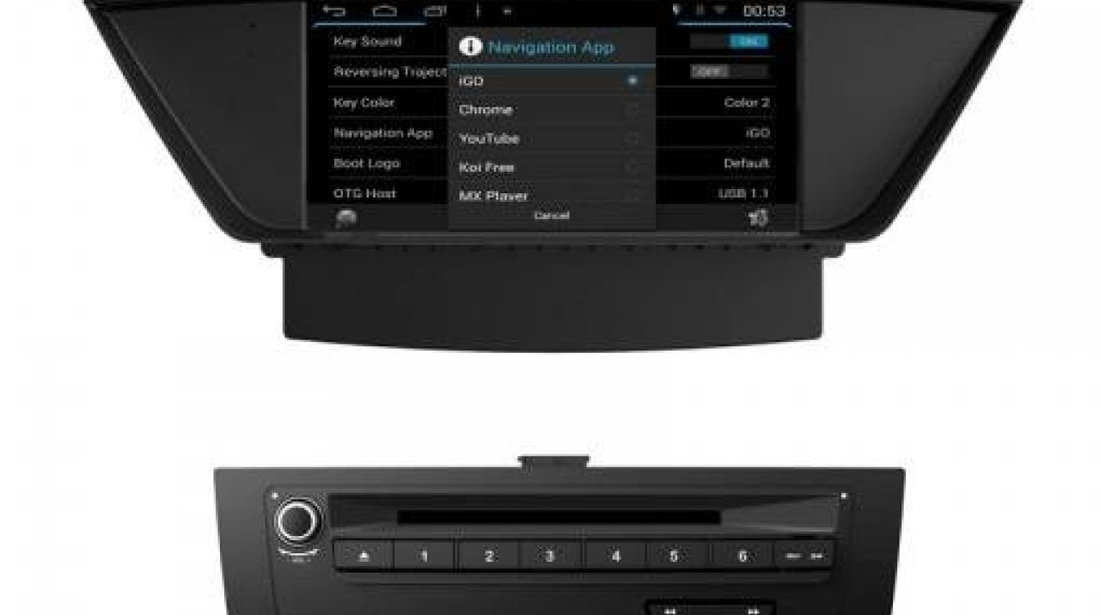 NAVIGATIE CARPAD ANDROID DEDICATA BMW X1 9"CAPACITIV 16GB INTERNET 3G WIFI PROCESOR CORTEX A9 WAZE