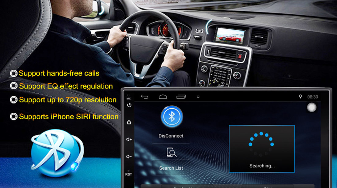 NAVIGATIE CARPAD ANDROID DEDICATA FORD FIESTA  ECRAN 7'' USB INTERNET 3G GPS WAZE COMENZI VOLAN