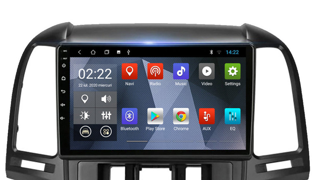NAVIGATIE CARPAD ANDROID DEDICATA HYUNDAI SANTA FE 2 2006-2011 ECRAN CAPACITIV QUADCORE 2GB RAM