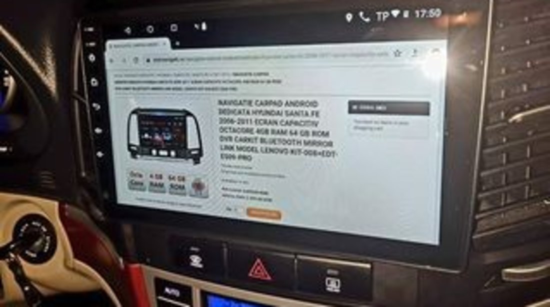 NAVIGATIE CARPAD ANDROID DEDICATA HYUNDAI SANTA FE 2 2006-2011 ECRAN CAPACITIV QUADCORE 2GB RAM