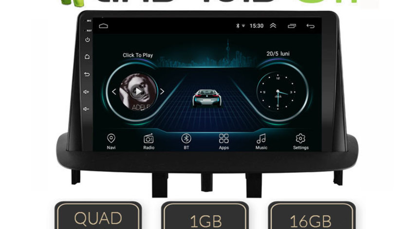 NAVIGATIE CARPAD ANDROID DEDICATA RENAULT MEGANE 3 ECRAN 9” QUADCORE 16GB INTERNET 3G WIFI KIT-145