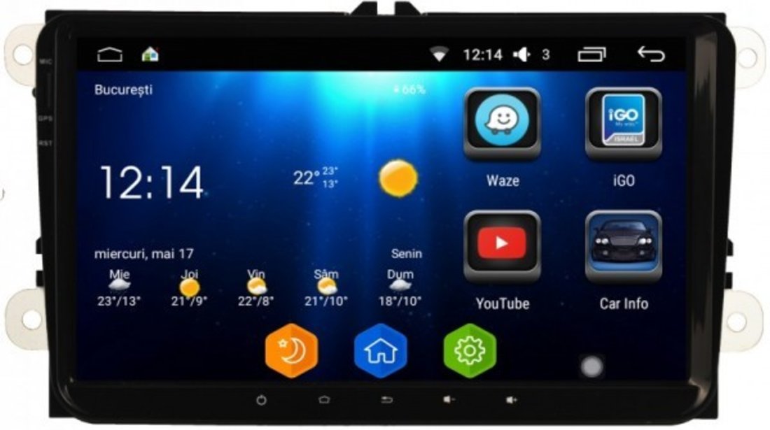 NAVIGATIE CARPAD ANDROID DEDICATA Skoda Fabia II NAVD-MT9800 9'' 16GB 2GB RAM GPS WAZE CAMERA BONUS!