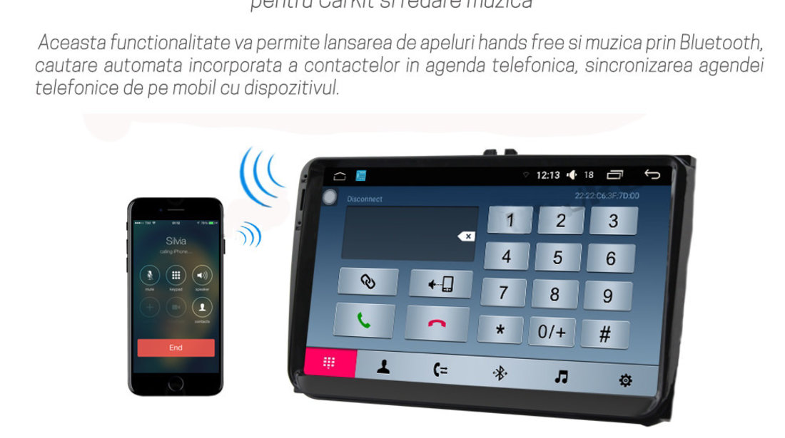 NAVIGATIE CARPAD ANDROID DEDICATA SKODA RAPID EDONAV E305 ECRAN 9'' CAPACITIV 16GB INTERNET 3G