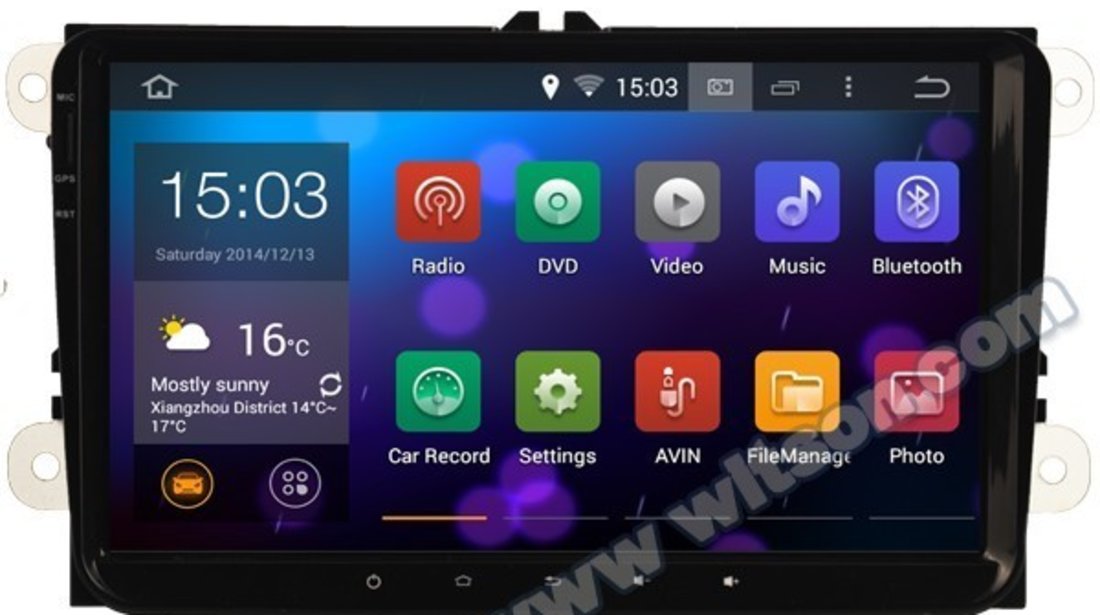 NAVIGATIE CARPAD ANDROID DEDICATA Skoda Roomster 2009 WITSON W2-F9249V ECRAN 9'' CAPACITIV