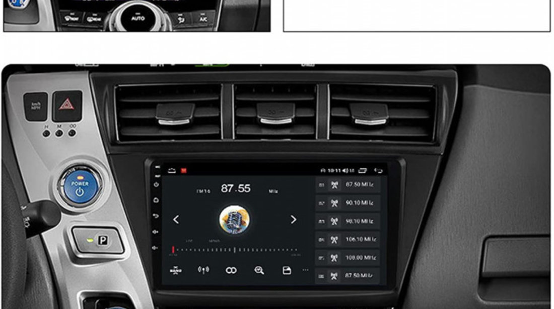 NAVIGATIE CARPAD ANDROID DEDICATA Toyota Prius Plus V Alpha 2012-2020 ECRAN 9`` FULL HD 1280x720 OCT