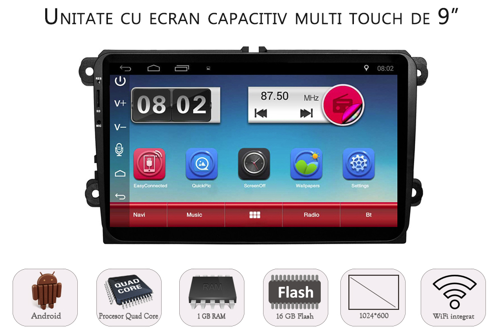 NAVIGATIE CARPAD ANDROID DEDICATA VW Sci