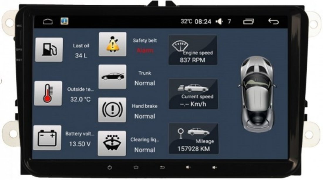 NAVIGATIE CARPAD ANDROID DEDICATA VW Sharan NAVD-MT9800 9'' 16GB 2GB RAM GPS WAZE CAMERA BONUS!