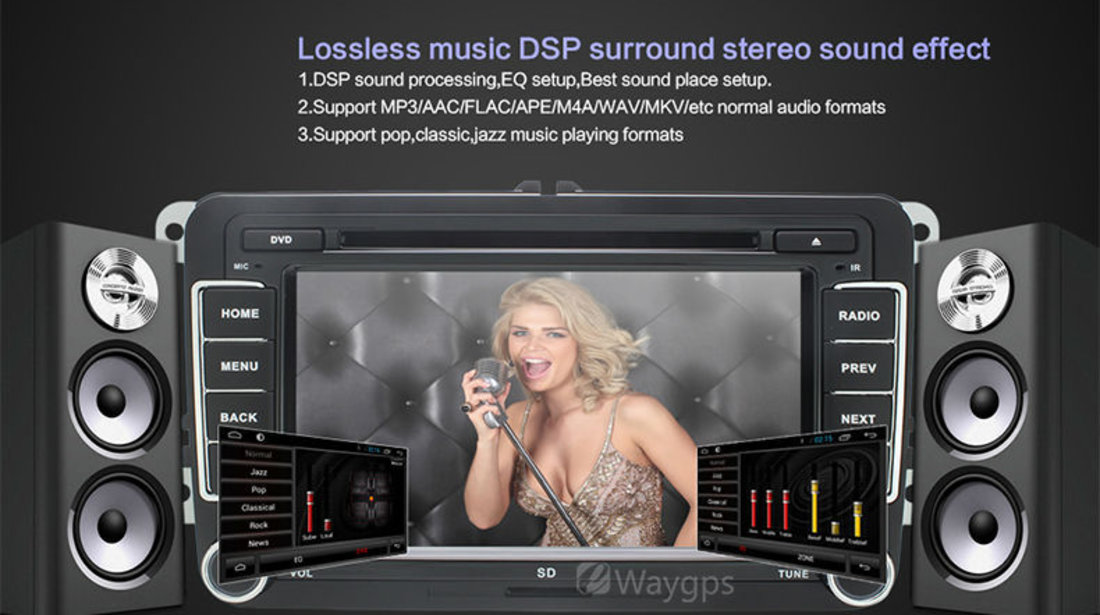 NAVIGATIE CU ANDROID DEDICATA VW SKODA SEAT EDOTEC EDT-G305 INTERNET 3G WIFI WAZE DVR DVD CARKIT USB