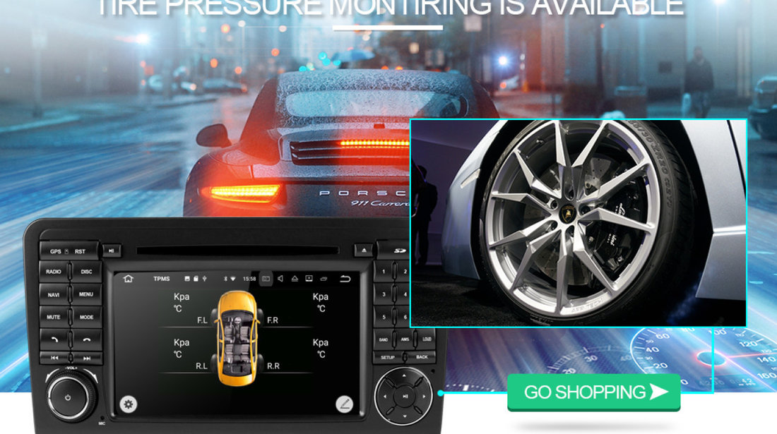 Navigatie Dedicata Android 7.1 Mercedes Benz Ml W164 M Class Dvd Gps Carkit Usb NAVD-A219