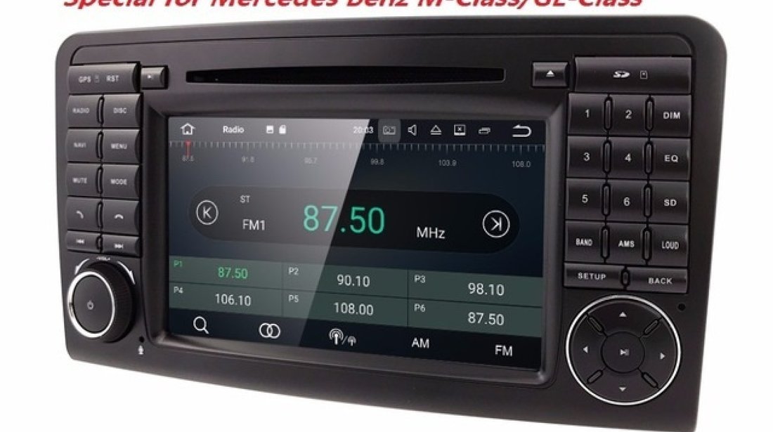 Navigatie Dedicata Android 7.1 Mercedes Benz Ml W164 M Class Dvd Gps Carkit Usb NAVD-A219