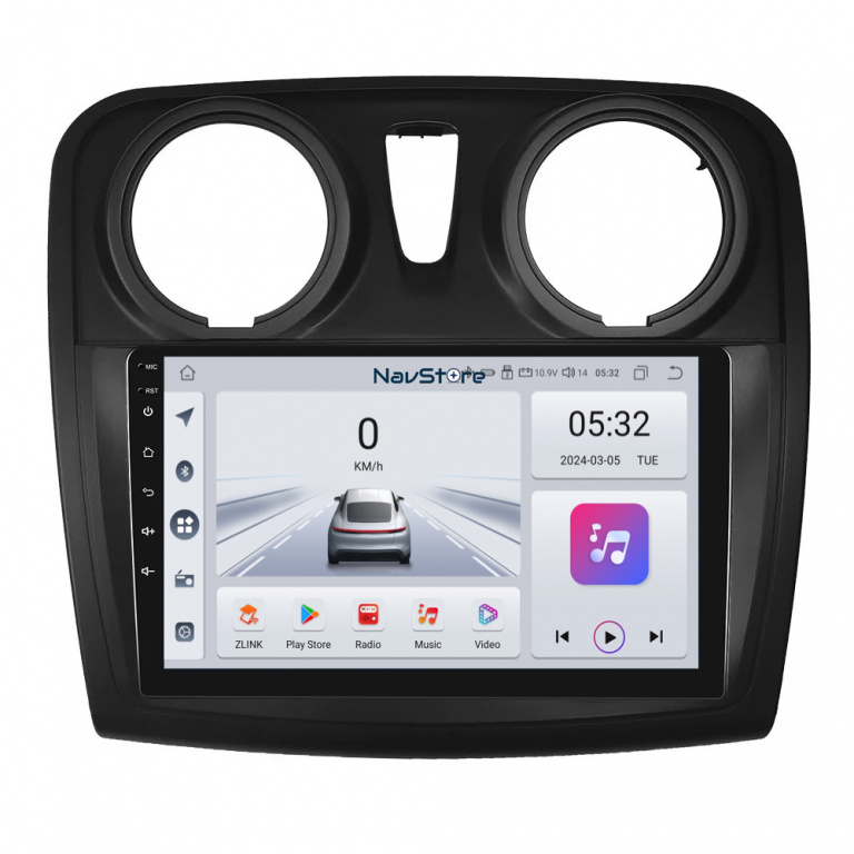 Navigatie Dedicata Android Dacia Logan Sandero (2012-2020), 9Inch, 4Gb Ram, 64Gb Stocare, Bluetooth, WiFi, Carplay