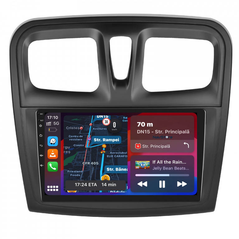 Navigatie Dedicata Android Dacia Logan Sandero (2012-2020), 9Inch, 4Gb Ram, 64Gb Stocare, Bluetooth, Carplay
