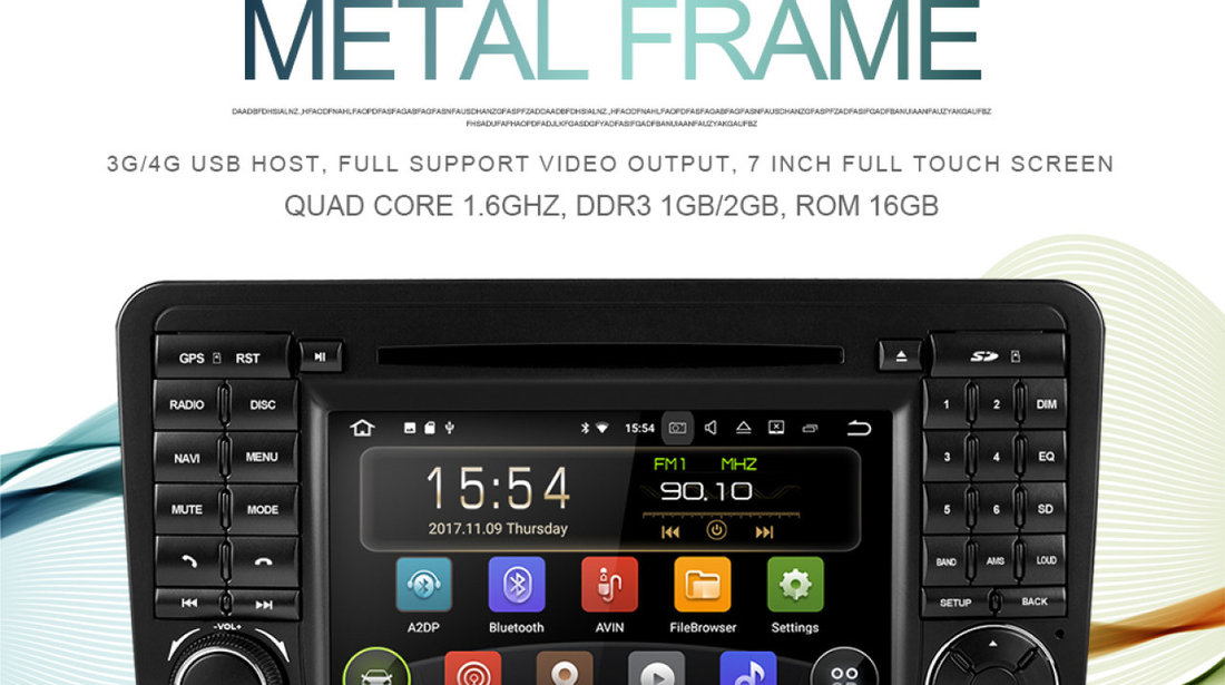 Navigatie Dedicata Android Mercedes Benz Ml W164 M Class Dvd Gps Carkit Usb NAVD-A219