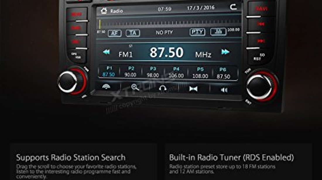 NAVIGATIE DEDICATA AUDI A3 (8P) 2003-2012 XTRONS PF72AA3GT DVD USB PLAYER GPS CARKIT BLUETOOTH