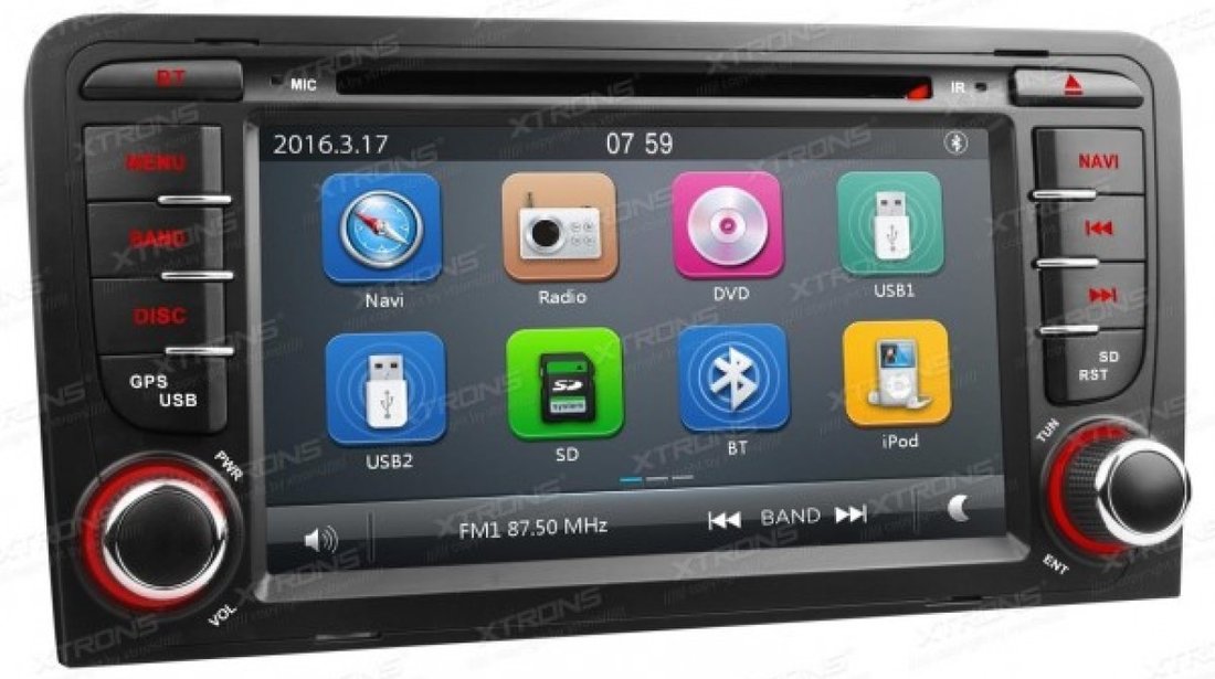 NAVIGATIE DEDICATA AUDI A3 (8P) 2003-2012 XTRONS PF72AA3GT DVD USB PLAYER GPS CARKIT BLUETOOTH