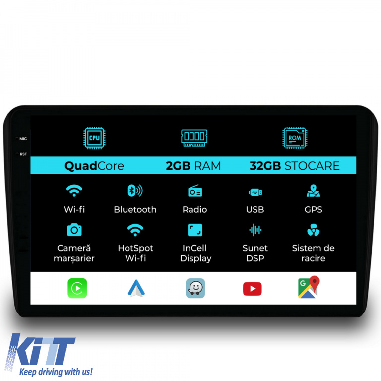 Navigatie Dedicata Audi A3 8P (2003-2013), 9Inch, 2Gb Ram, 32Gb Stocare, Carplay NAVA92ALJ