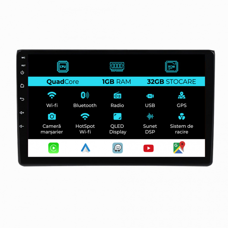 Navigatie Dedicata Audi A4 (2001 - 2008), 9 Inch, 1Gb Ram, 32Gb stocare, Carplay