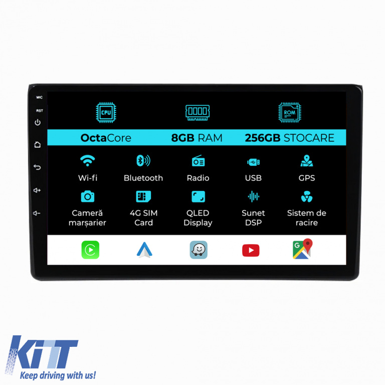 Navigatie Dedicata Audi A4 (2001 - 2008), 9 Inch, 8Gb Ram, 256Gb stocare, Carplay NAVA98TOM