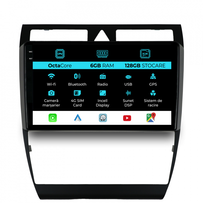 Navigatie Dedicata Audi A6 C5 (2000-2004), 9Inch, 6Gb Ram, 128Gb Stocare, Carplay