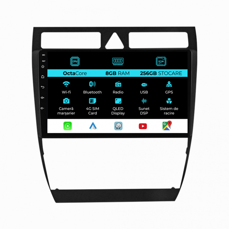 Navigatie Dedicata Audi A6 C5 (2000-2004), 9Inch, 8Gb Ram, 256Gb Stocare, Carplay