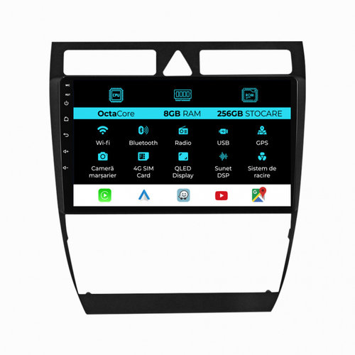 Navigatie Dedicata Audi A6 C5 (2000-2004), 9Inch, 8Gb Ram, 256Gb Stocare, Carplay