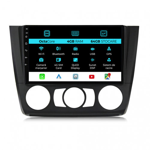 Navigatie Dedicata Bmw Seria 1 E82 E88 E81 E87 (2004-2011), 9Inch, 4Gb Ram, 64Gb Stocare, CarPlay
