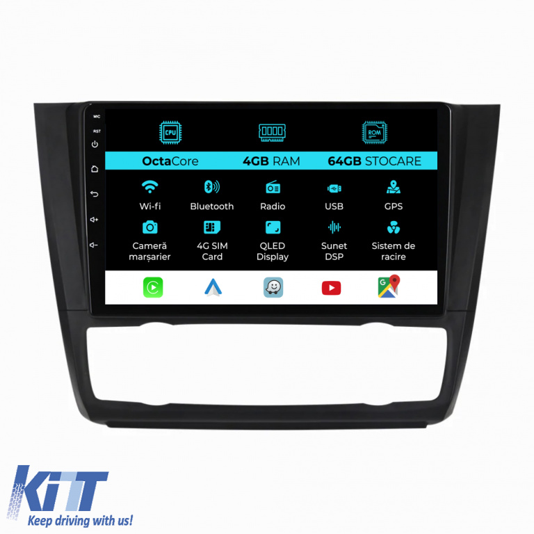 Navigatie Dedicata Bmw Seria 1 E82 E88 E81 E87 (2004-2011), 9Inch, 4Gb Ram, 64Gb Stocare, CarPlay NAVBM94PZY
