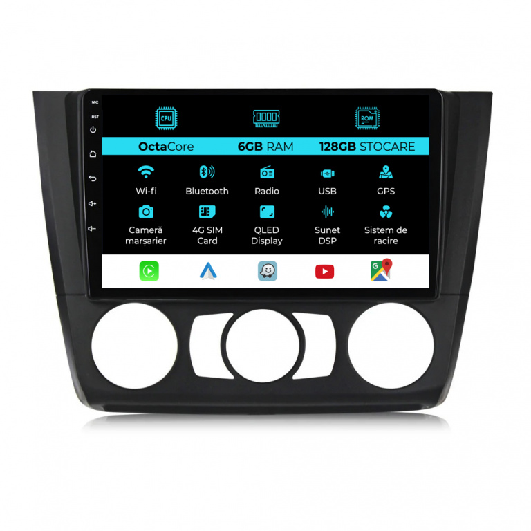 Navigatie Dedicata Bmw Seria 1 E82 E88 E81 E87 (2004-2011), 9Inch, 6Gb Ram, 128Gb Stocare, CarPlay