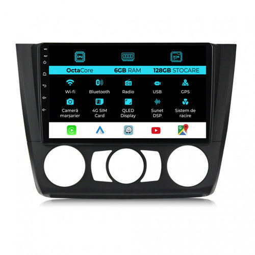 Navigatie Dedicata Bmw Seria 1 E82 E88 E81 E87 (2004-2011), 9Inch, 6Gb Ram, 128Gb Stocare, CarPlay