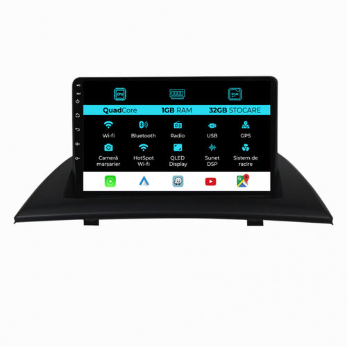 Navigatie Dedicata BMW X3 E83 (2004-2012), 9Inch, 1Gb Ram, 32Gb Stocare, Carplay