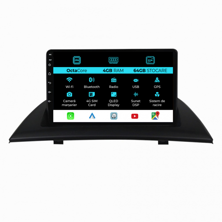 Navigatie Dedicata BMW X3 E83 (2004-2012), 9Inch, 4Gb Ram, 64Gb Stocare, Carplay