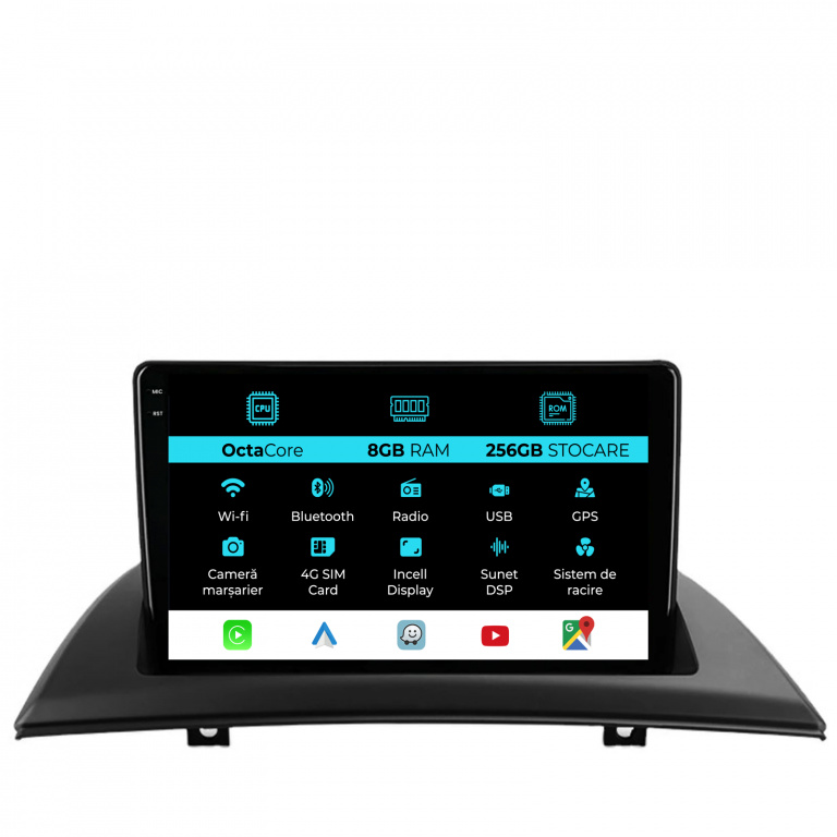 Navigatie Dedicata BMW X3 E83 (2004-2012), 9Inch, 8Gb Ram, 256Gb Stocare, Carplay