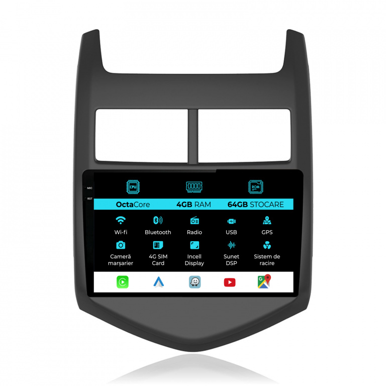 Navigatie Dedicata Chevrolet Aveo (2012-2014), Incell 9Inch, 4Gb Ram, 64Gb Stocare, Carplay
