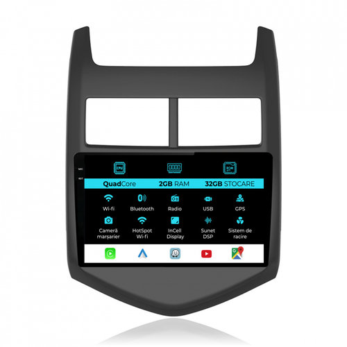 Navigatie Dedicata Chevrolet Aveo (2012-2014), Incell 9Inch, 2Gb Ram, 32Gb Stocare, Carplay