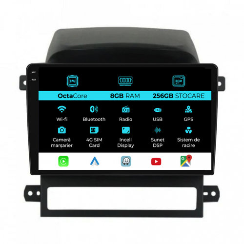 Navigatie Dedicata Chevrolet Captiva (2006-2011), Incell 9Inch, 8Gb Ram, 256Gb Stocare, Carplay