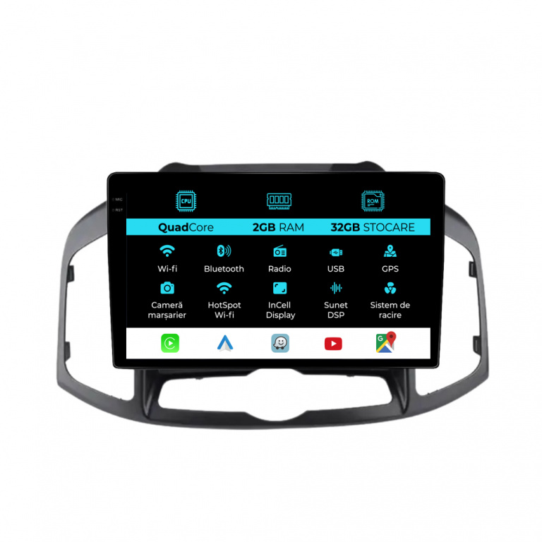 Navigatie Dedicata Chevrolet Captiva (2011-2016), Incell 10Inch, 2Gb Ram, 32Gb Stocare, Carplay