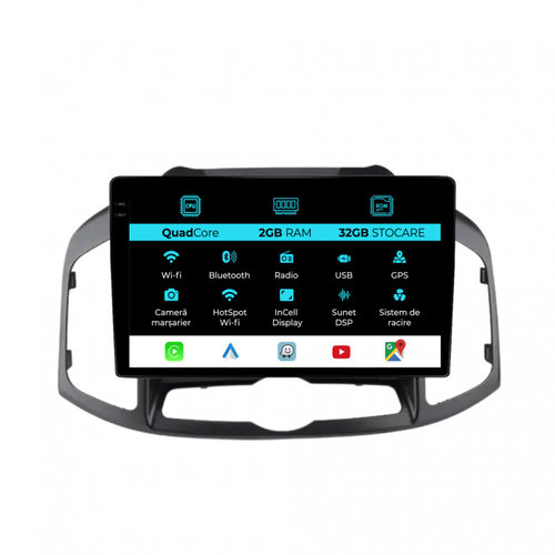 Navigatie Dedicata Chevrolet Captiva (2011-2016), Incell 10Inch, 2Gb Ram, 32Gb Stocare, Carplay