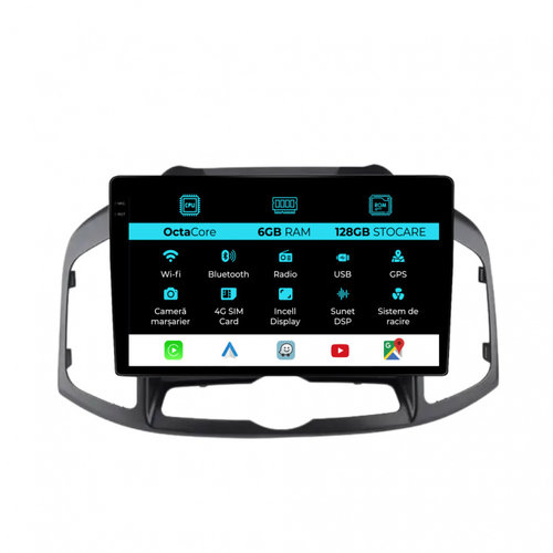 Navigatie Dedicata Chevrolet Captiva (2011-2016), Incell 10Inch, 6Gb Ram, 128Gb Stocare, Carplay