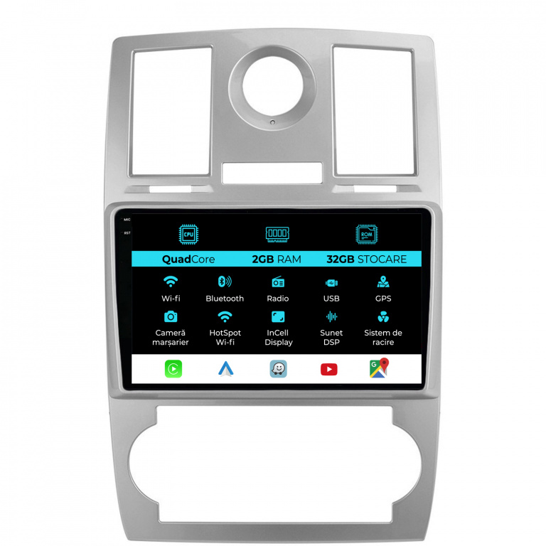 Navigatie Dedicata Chrysler 300C (2004-2008), 9Inch, 2Gb Ram, 32Gb Stocare, Carplay