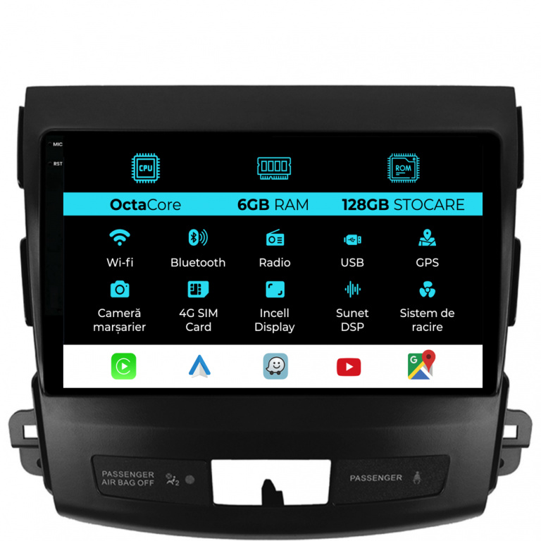 Navigatie Dedicata Citroen C-Crosser (2007-2012), 9Inch, 6Gb Ram, 128Gb Stocare, Carplay