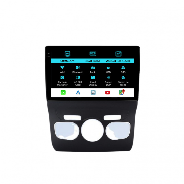 Navigatie Dedicata Citroen DS4 (2010-2018), 9Inch, 8Gb Ram, 256Gb Stocare, Carplay