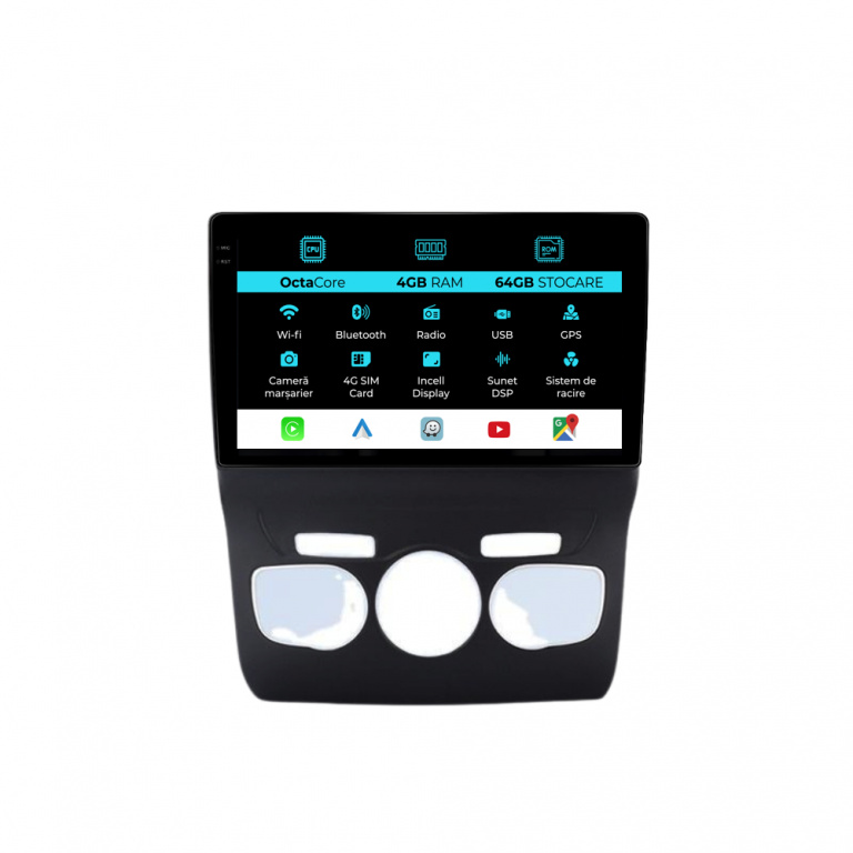 Navigatie Dedicata Citroen DS4 (2010-2018), 9Inch, 4Gb Ram, 64Gb Stocare, Carplay