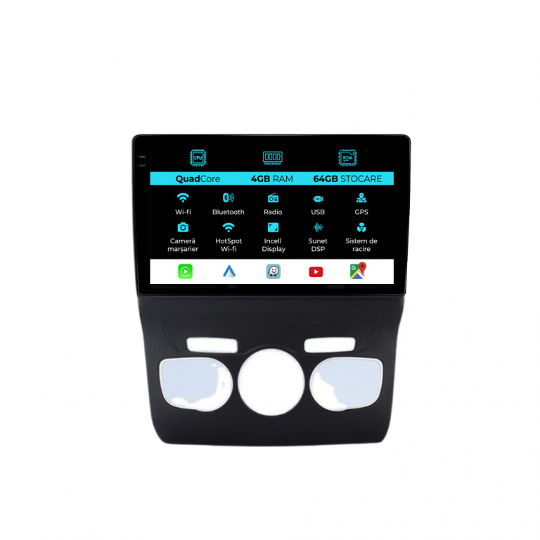 Navigatie Dedicata Citroen DS4 (2010-2018),QuadCore, 9Inch, 4Gb Ram, 64Gb Stocare, Carplay
