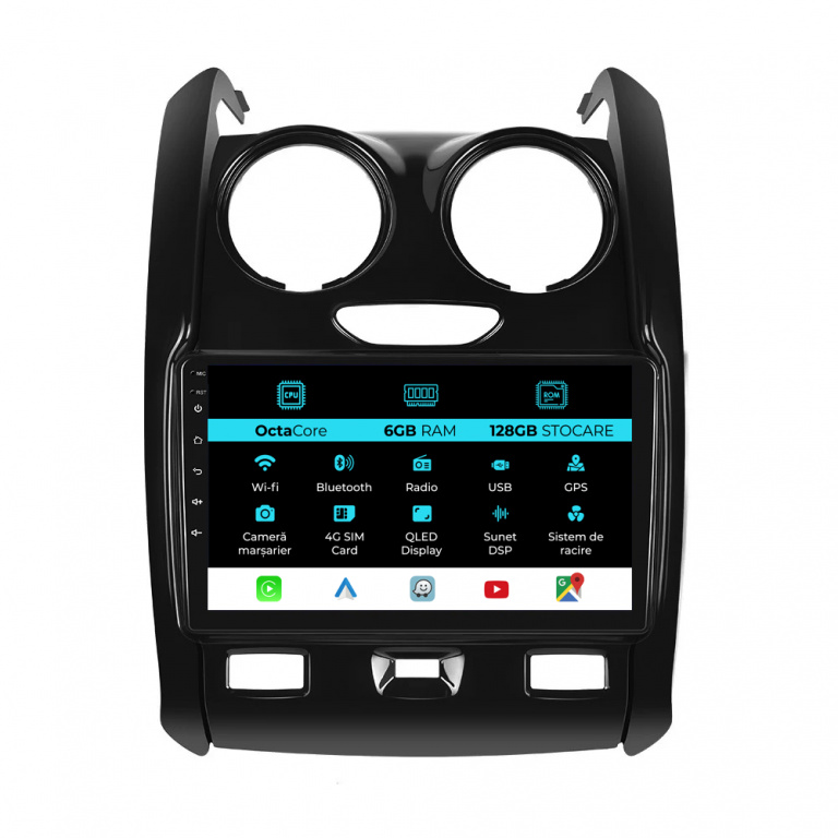 Navigatie Dedicata Dacia Duster (2010-2020), 9Inch, 6Gb Ram, 128Gb Stocare, Carplay