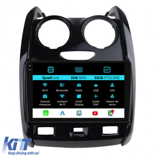 Navigatie Dedicata Dacia Duster (2010-2020), Incell 9Inch, 2Gb Ram, 32Gb Stocare, Carplay NAVDC92HXT