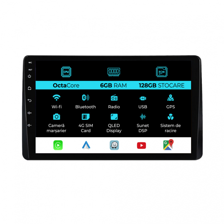 Navigatie Dedicata Dacia Duster (2018 - 2022), 10 Inch, 6Gb Ram, 128Gb stocare, Carplay