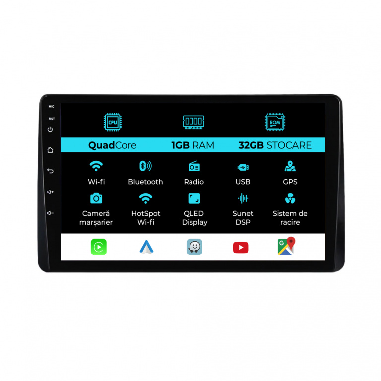 Navigatie Dedicata Dacia Duster (2018 - 2022) 10 Inch, 1Gb Ram, 32Gb stocare, Carplay