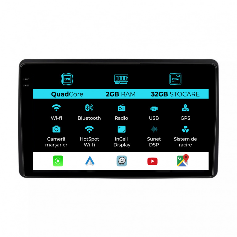 Navigatie Dedicata Dacia Duster (2018 - 2022), 10Inch, 2Gb Ram, 32Gb Stocare, Carplay