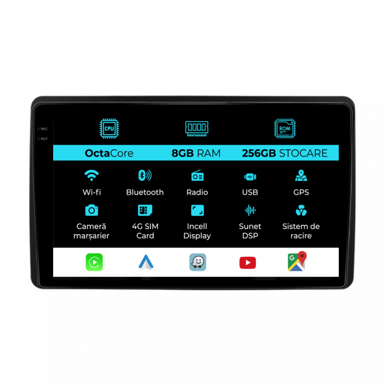 Navigatie Dedicata Dacia Duster (2018 - 2022), 10Inch, 8Gb Ram, 256Gb Stocare, Carplay