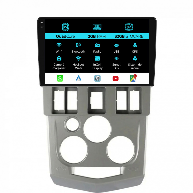 Navigatie Dedicata Dacia Logan 1 (2004-2008), Incell 9Inch, 2Gb Ram, 32Gb Stocare, Carplay